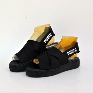 Black Puma Platform Sandals Japanese Y2k Vintage Hiking Unisex Chunky Y2k Slip on Womens Summer Shoes Size Eu 40 Uk 7 Us 9 Sandal Straps Etsy UK