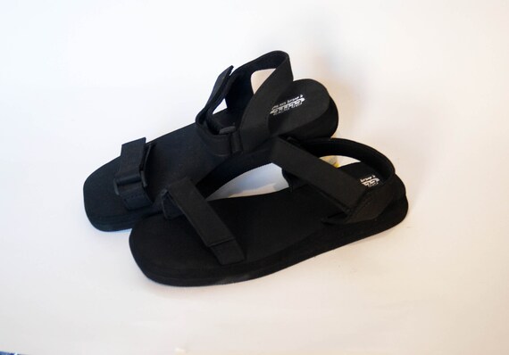 black foam sandals