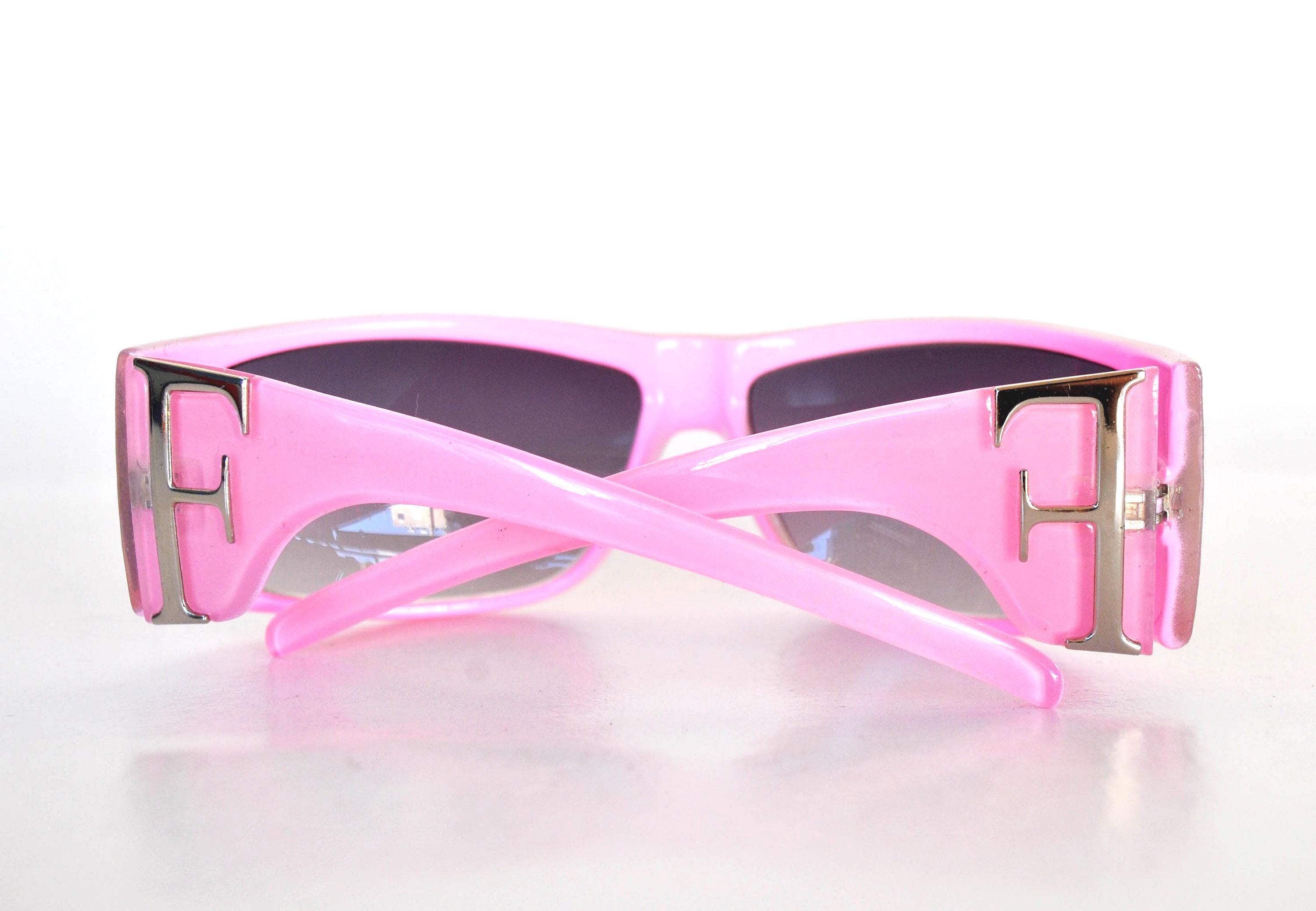 Retro Hot Pink Square Sunglasses - Y2K Style, UV400 Protection - New Rose Gold Retro-Vintage Square Rimless Gradient Sunglasses  main image 3
