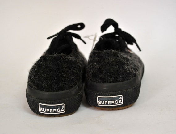 $170 SUPERGA 2790 Black Leather Designer Platform Sneakers 9.5 M | eBay