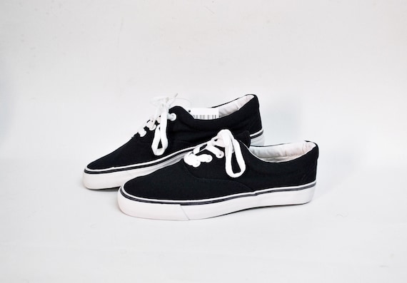 black flat sneakers
