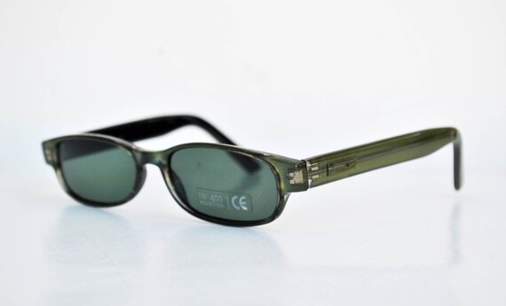 ✨Women\'s Green Small Narrow Rectangle Retro 80s 90s Skinny Sunnies Sunglasses SMALL RECTANGULAR SUNGLASSES Man Woman Gold Metal Frame  main image 4