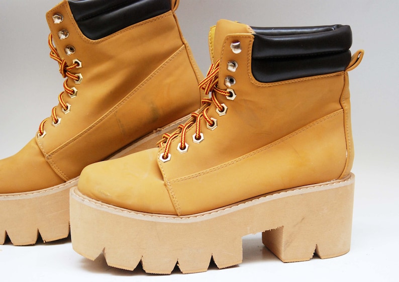 chunky boots platform brown ankle boots lace up hiking high top boots brown platform boots platform shoes vintage platform 90s platforms
