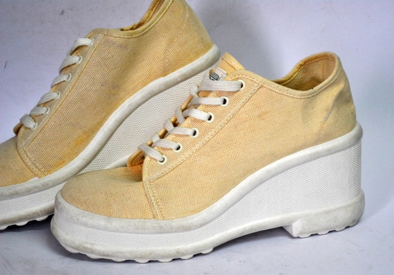 beige white summer platform shoes sneakers womens… - image 2