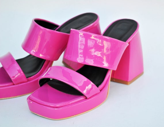 Pink platform summer shoes Fuchsia platforms y2k … - image 2