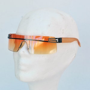 matrix rave aviator vintage zonnebril retro oogkleding club zonnebril unisex masker Festival y2k zonnebril futuristische oranje lens veganistisch afbeelding 1