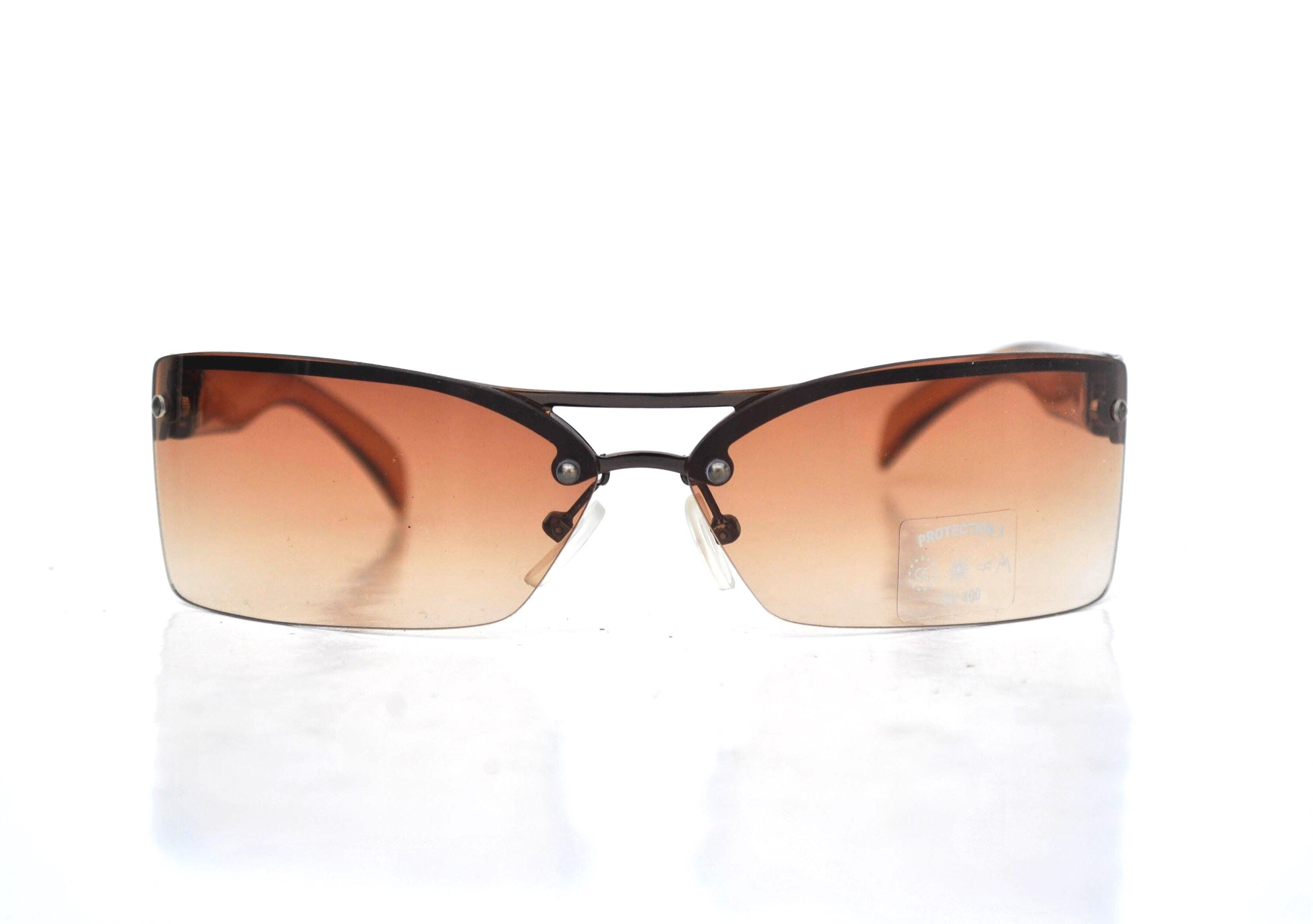 Vintage Y2K Hip Hop Baby Phat Sunglasses Thick Rectangular  Modo Y2K Rectangular Glasses in Brown main image 2