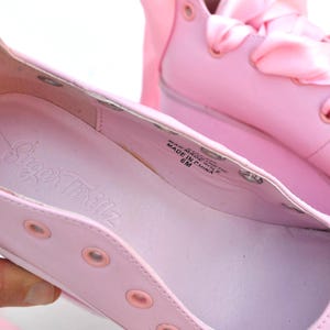 Pink Platform Heels With Satin Ribbon Laces, Y2K Balletcore Chunky Shoes, Kawaii Harajuku Clubwear Statement Footwear size eu 39 us 8 uk 6 image 7