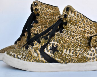 Animal Print Converse Metallic Ox Leopard Canvas Goth Rock Shoes