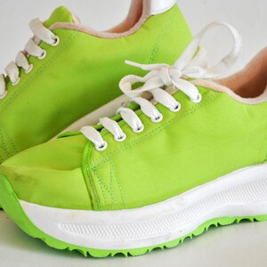 chunky sneakers vintage womens 90s shoes platform green size eu 37 uk 4 us 6 vintage sport platform walking summer shoes