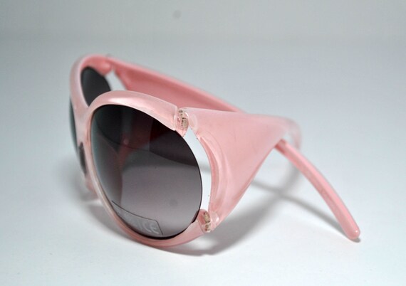 vintage pink round chunky sunglasses retro eye we… - image 4
