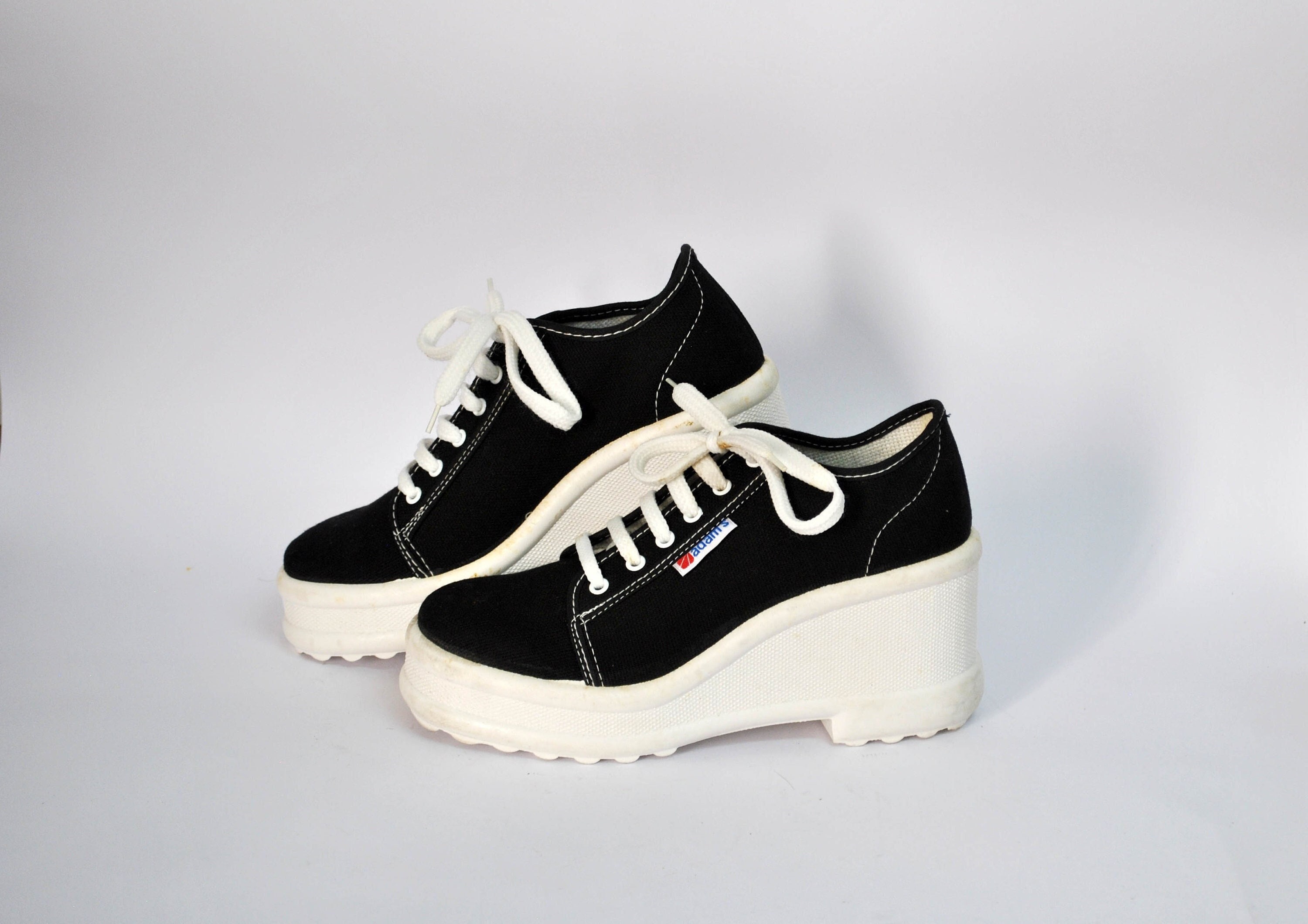 Platform Shoes Sneakers Womens Vintage Platform Chunky Sneakers Canvas  Shoes Womens Vintage High Tops Goth Rock Shoes Black 41 Uk 8 US 10 