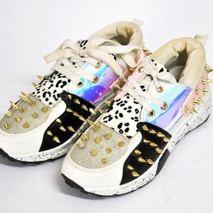 Chunky Studded Sneakers – Platåskor med statementmönster – Retro Streetwear Sneakers – Unisex Modeskor Storlek EU 40 UK 7 US 9 bild 3