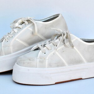 white canvas shoes summer sneakers womens vintage summer size eu 38 uk 5 us 7 chunky casual flats slip on shoes flat shoes white platforms
