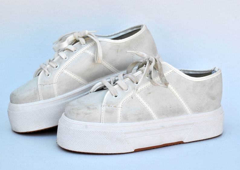 white canvas shoes summer sneakers womens vintage summer size eu 38 uk 5 us 7 chunky casual flats slip on shoes flat shoes white platforms