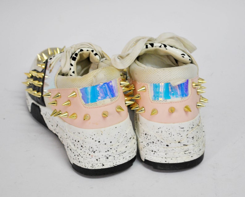 Chunky Studded Sneakers – Platåskor med statementmönster – Retro Streetwear Sneakers – Unisex Modeskor Storlek EU 40 UK 7 US 9 bild 6