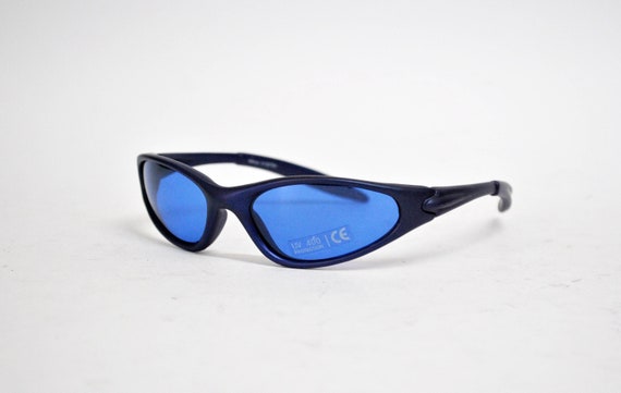 blue matrix rave sunglasses rectangle sun glasses… - image 1
