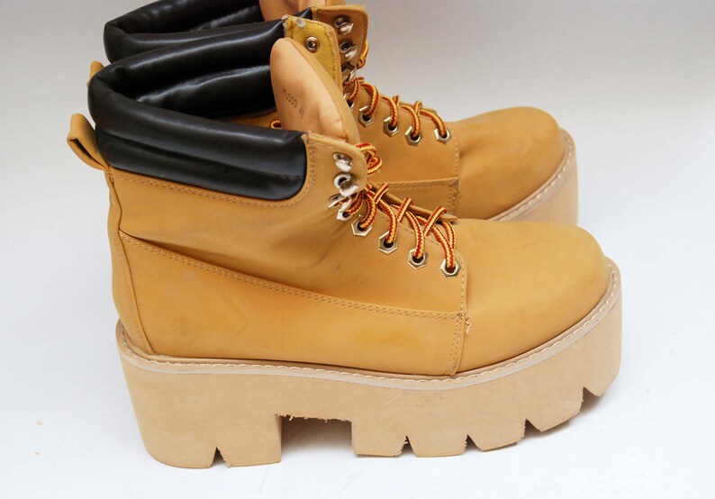 chunky boots platform brown ankle boots lace up hiking high top boots brown platform boots platform shoes vintage platform 90s platforms