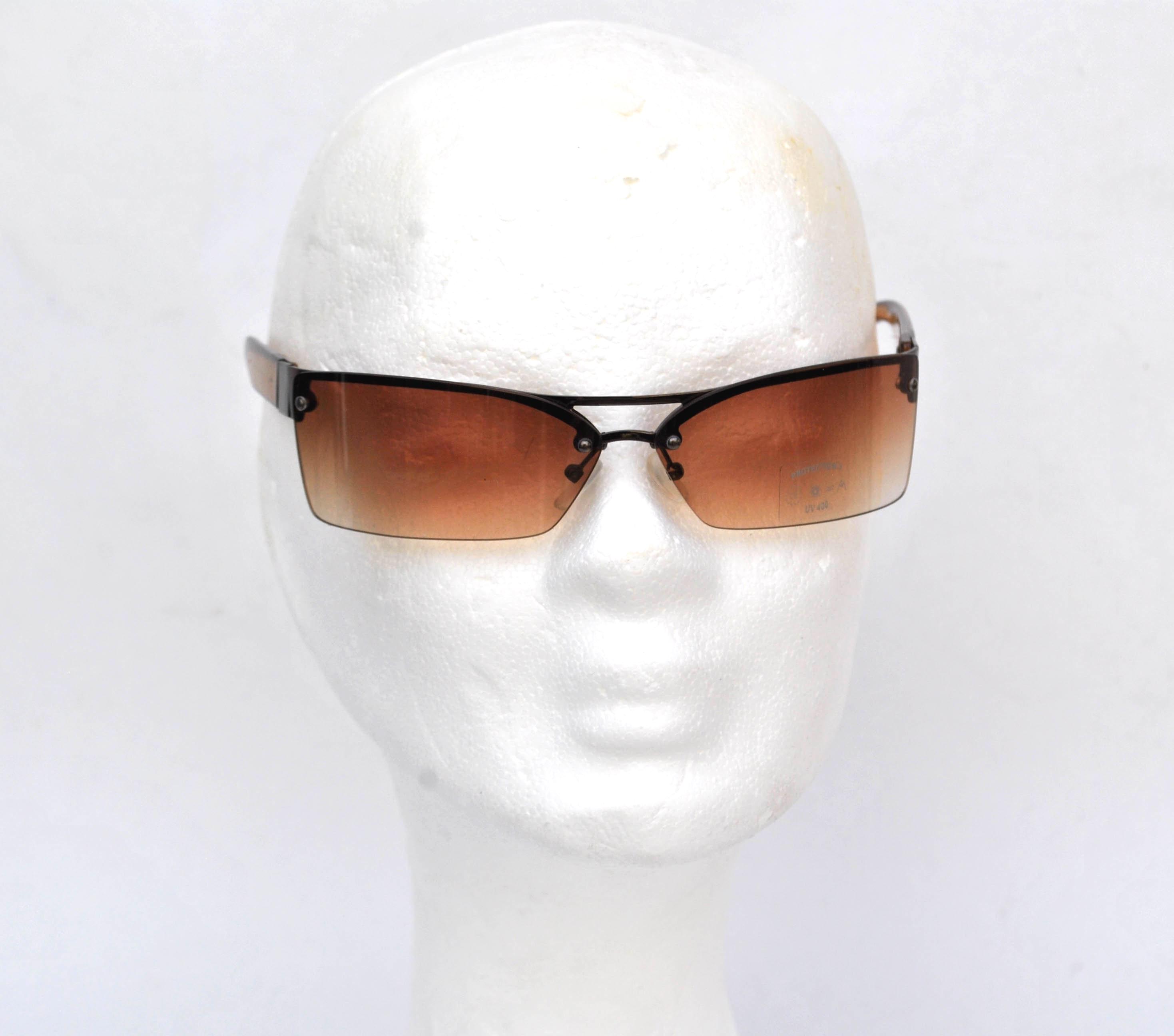 Vintage Y2K Hip Hop Baby Phat Sunglasses Thick Rectangular  Modo Y2K Rectangular Glasses in Brown main image 1