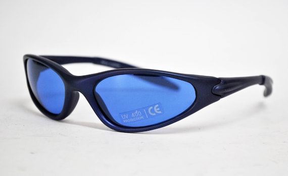 blue matrix rave sunglasses rectangle sun glasses… - image 2