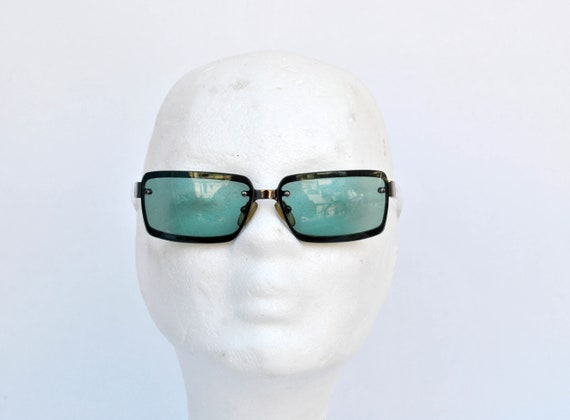 vintage byblos Green lens sunglasses retro eye we… - image 7