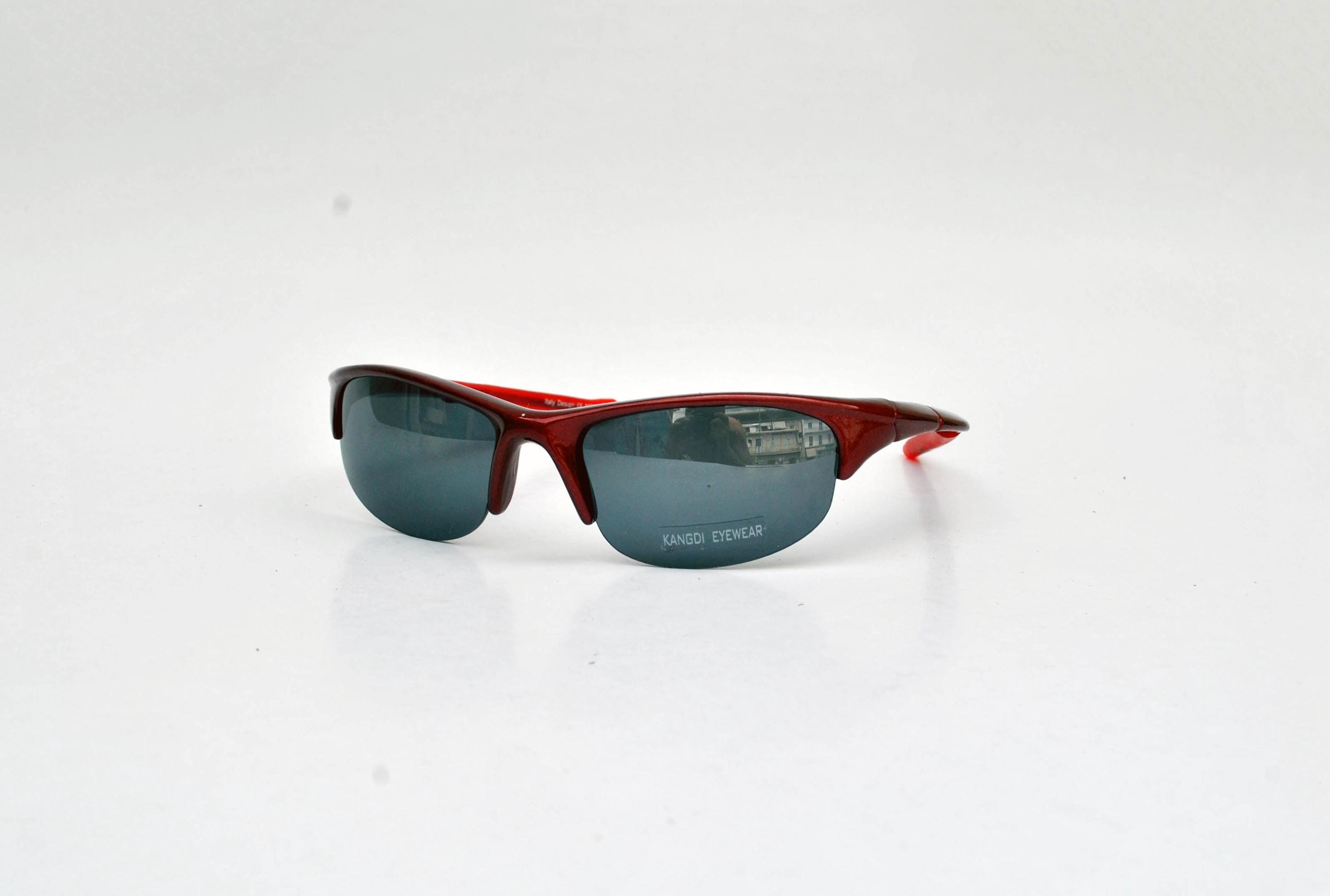Red Sport Sunglasses – Wraparound Y2K Style Shades – Vintage 