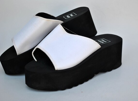 White Platform Slippers Japanese Sandals Foam Size Eu 39 Uk 6 - Etsy