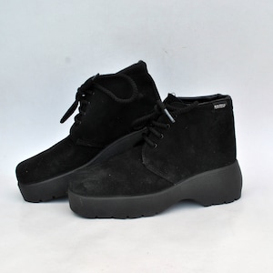 platform shoes sneakers womens vintage chunky size eu 41 uk 8 us 10 canvas shoes deadstock vintage high tops goth rock shoes black shoes