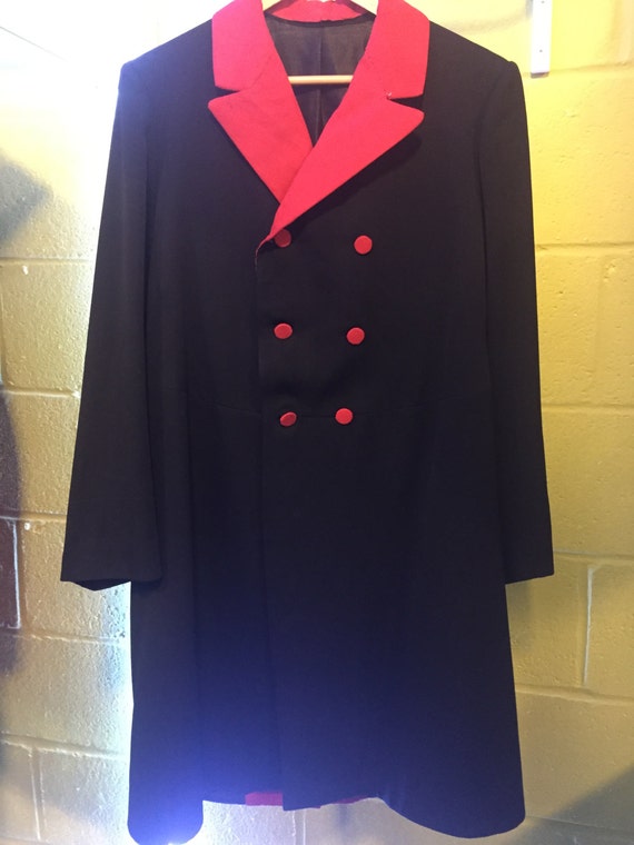 Edwardian Frock coat, black and red, circus, steam