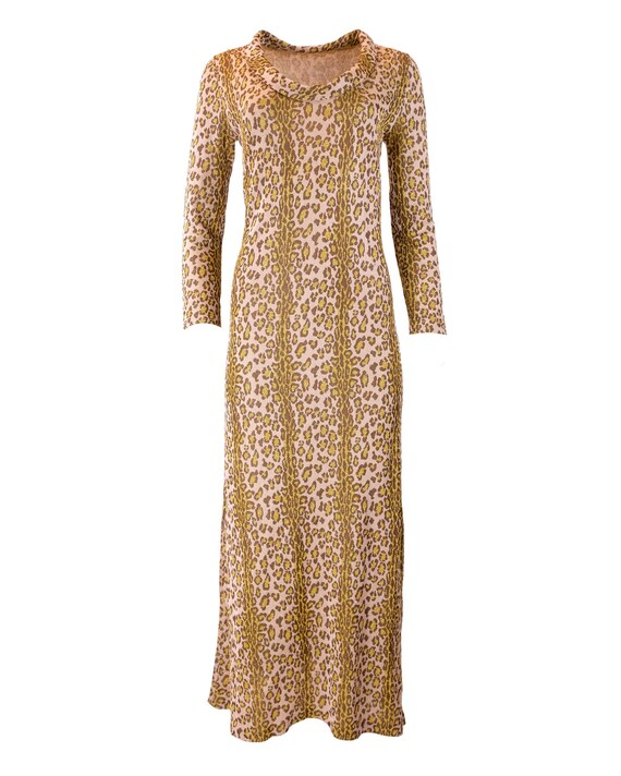激安超特価 最大80%オフ  Vintage Etsy - S/M Size - Dress Maxi Print Leopard Lurex 1970s ワンピース