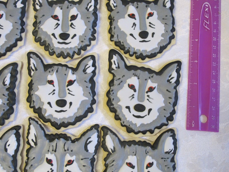 Wolf Face Sugar Cookies Timber Wolf Timberwolves Huskies Etsy