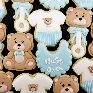 Teddy Bear Baby Shower Sugar Cookies (1 dozen)