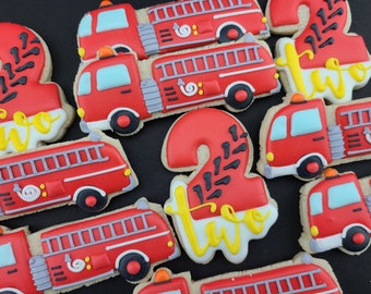 Fire Truck Sugar Cookies (1 dozen)