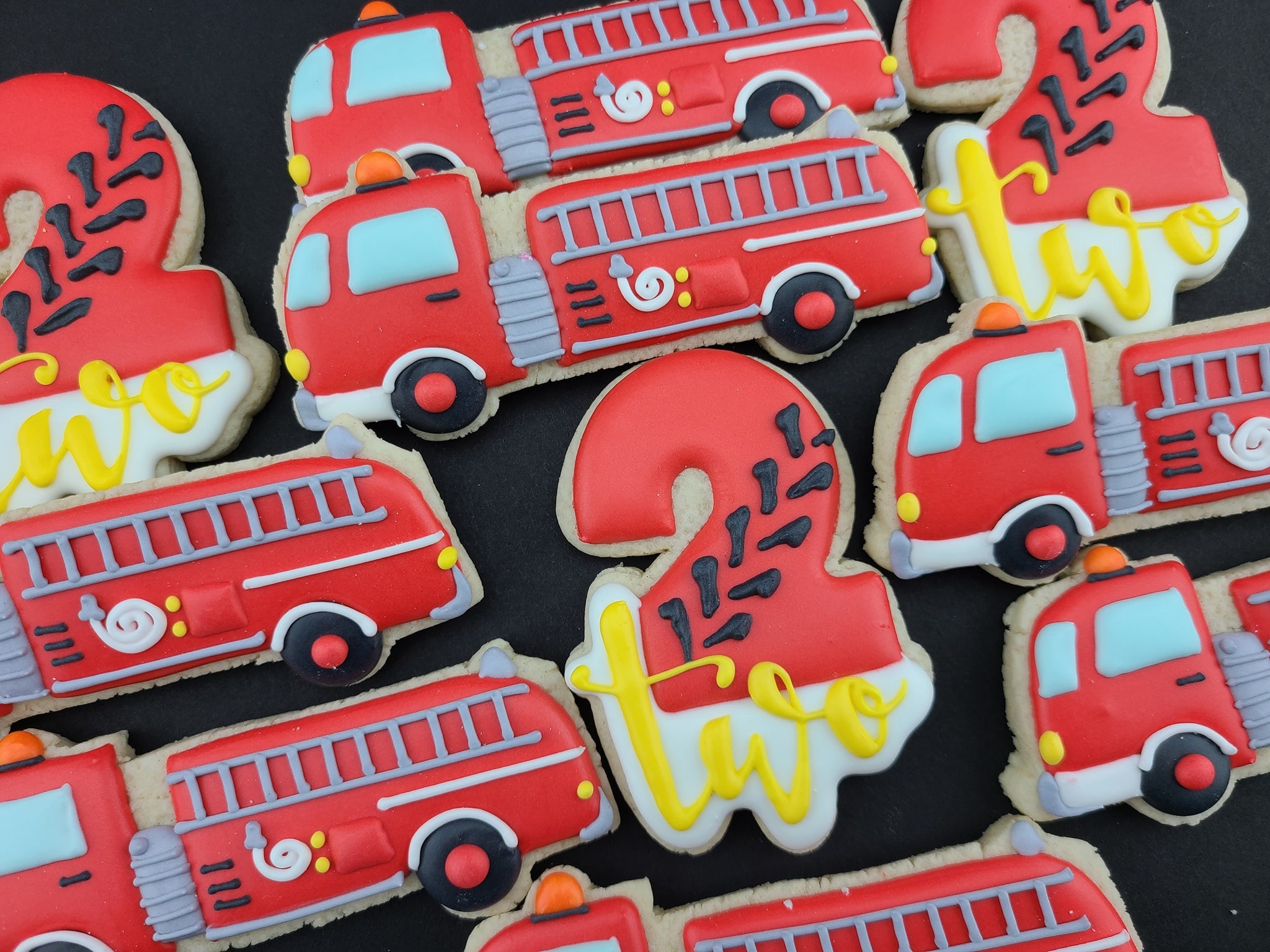 Fire Truck Sugar Cookies 1 Dozen Etsy UK