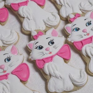Persian Cat Sugar Cookies: Birthday Party Favors, Kitten Theme (12)