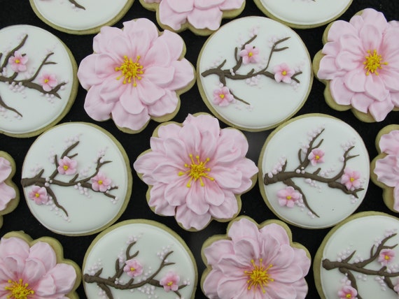 Cherry Blossom Sugar Cookies 1 Dozen - Etsy