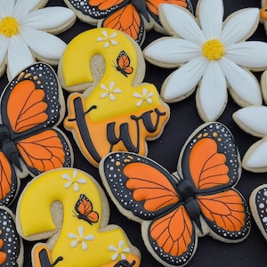 Monarch Butterfly Birthday Cookies