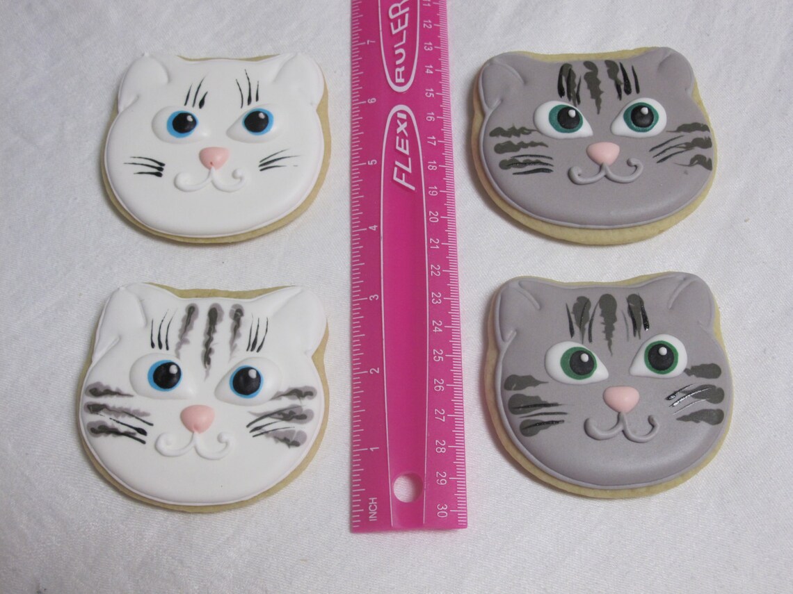Cat Face Kitten Face Sugar Cookies Cat Cookies Kitten - Etsy