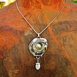 Silver Pearl Pendant Necklace: Unique Charm Jewelry