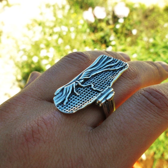 Silver Palace 1 PC Boho Jewelry Sterling Silver Natural Gemstone Marquise Labradorite Ring