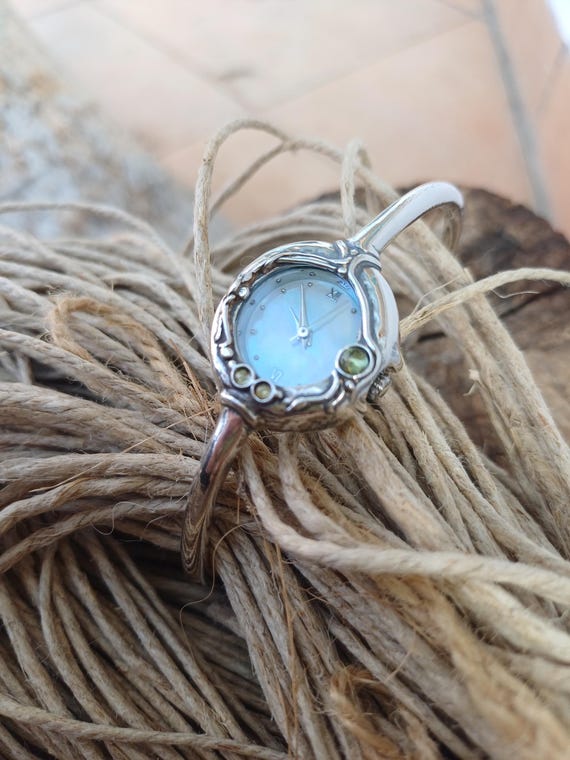 Sterling Silver Gemstone Cuff Watch - Unique Design by  display picture 3