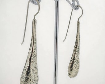 Orecchini pendenti in ottone color oro martellato Orecchini a disco pendenti rotondi e piatti con texture martellata e gancio per l'orecchio francese in argento sterling 0065 - Italia