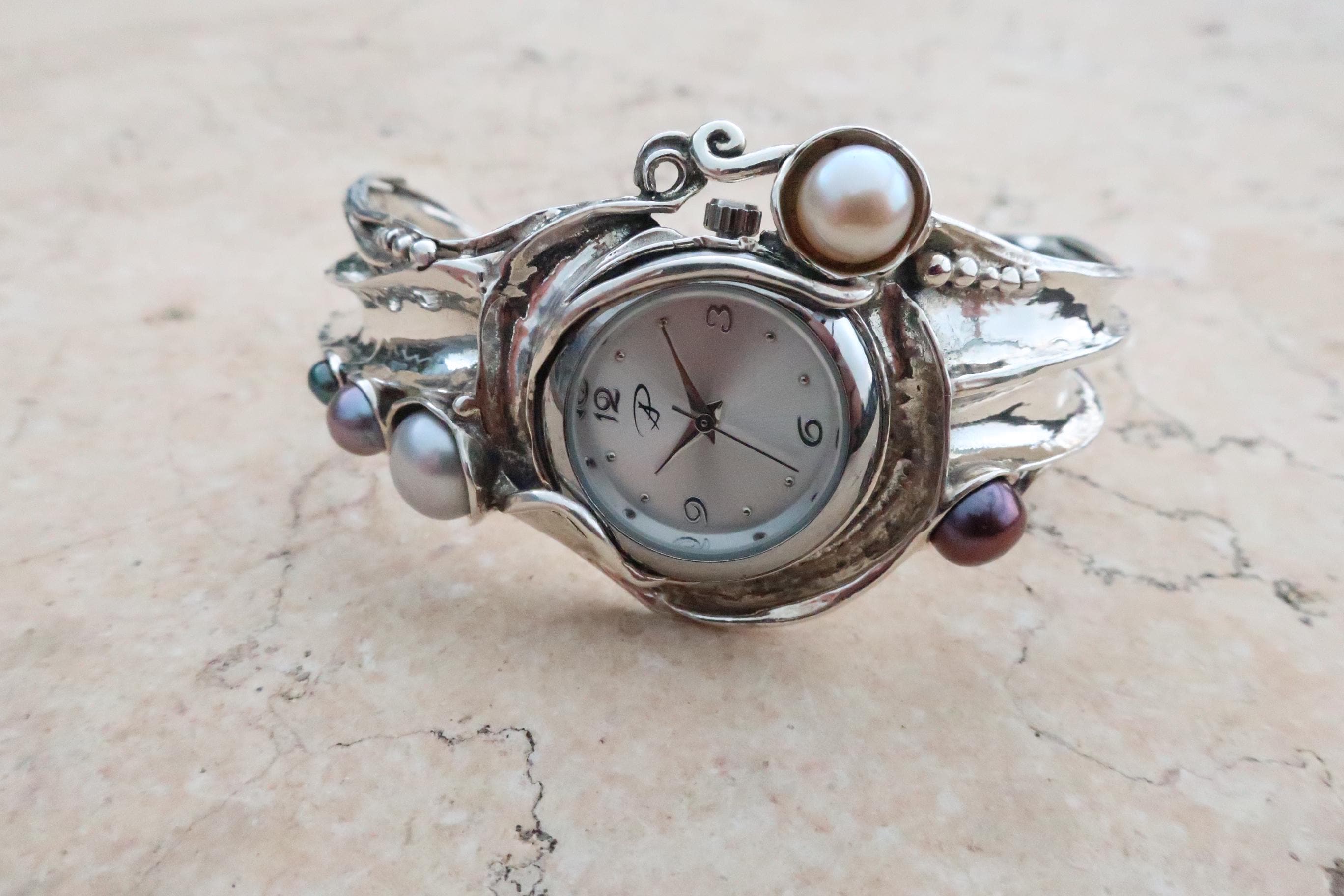 Shablool Sterling Silver 925 Women\'s Watch Hammered Artisan Spiral Working Shablool Silver Watches - Etsy UK main image 4