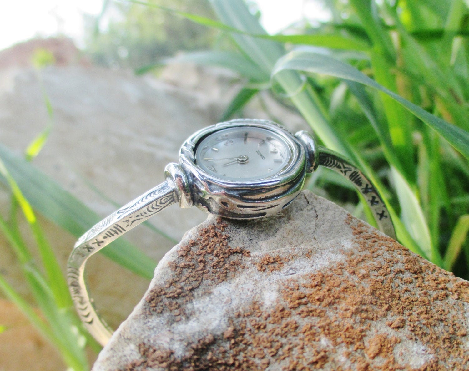dainty silver watch