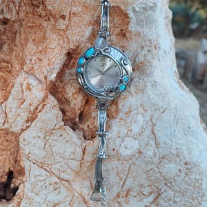Delicate Silver Watch with Gemstones – Feminine Timepiece – Handmade by Amir Poran
