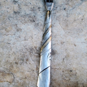 Handmade Silver & Gold Necktie: Artistic Men&#39;s Tie, Amir Poran Design