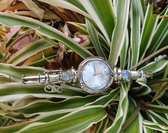 Gemstone Silver Modern Dainty Watch Bracelet for Her, Unique  display picture 2