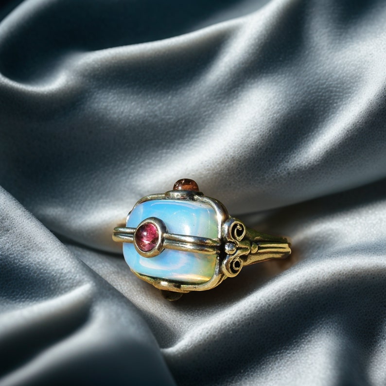 a close up of a ring on a fabric