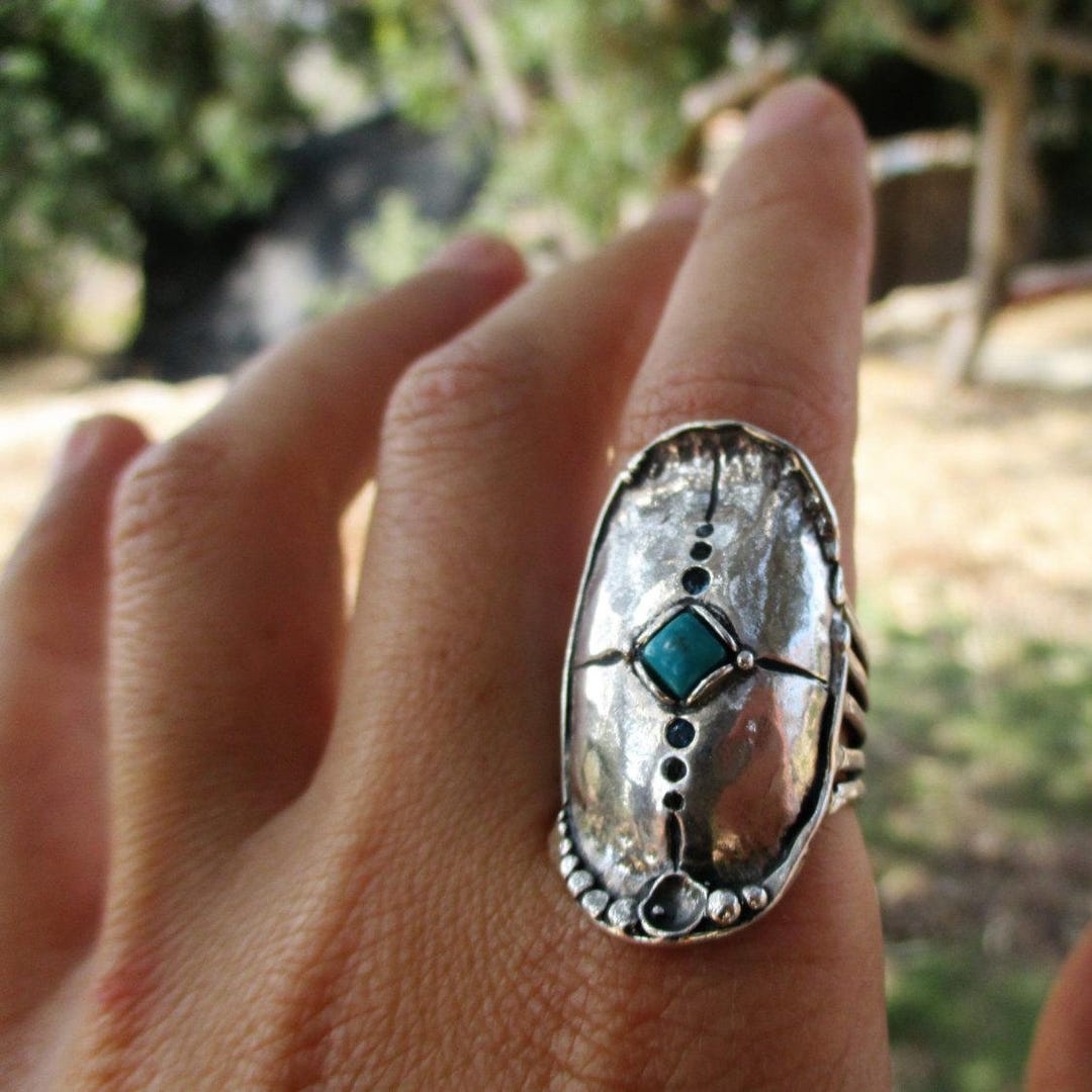 Long Stone Rings Silver Long Unique Multi-stone Ring for a Woman's Gift - Etsy