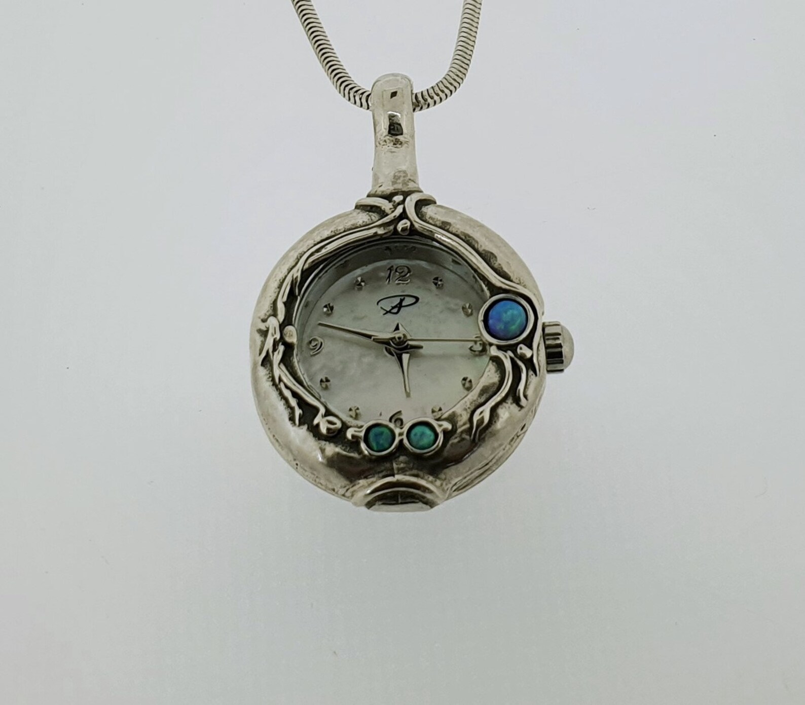 Women vintage silver watch necklace chain Unique delicate Etsy